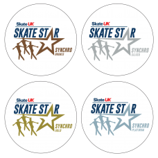 Skate UK Skate Stars Synchronized Pop Badge - Bronze/Silver/Gold/Platinum Bundle