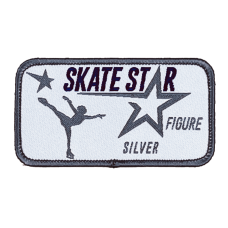Skate UK Skate Stars Figure Cloth Badge - Silver